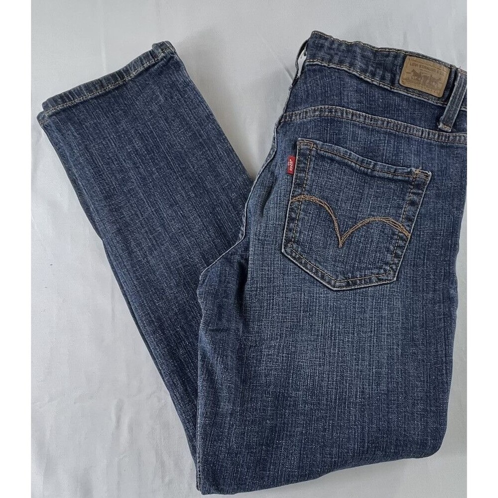 Levis Womens Medium Wash 5 Pocket Mid Rise Skinny Denim Blue Jeans Size 10 S